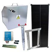 Basic solar fence kit - Complete security box + bracket and solar panel 100 W