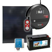 Solar electric fence kit - 15 J Smart RF energizer and remote control + 200 W panel + controller + 95 Ah battery